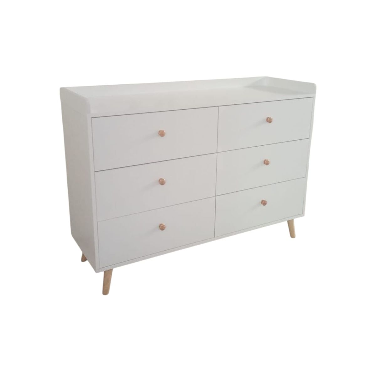 GENERICO - Comoda Bebe Estilo Vintage -Blanco 6 Gavetas