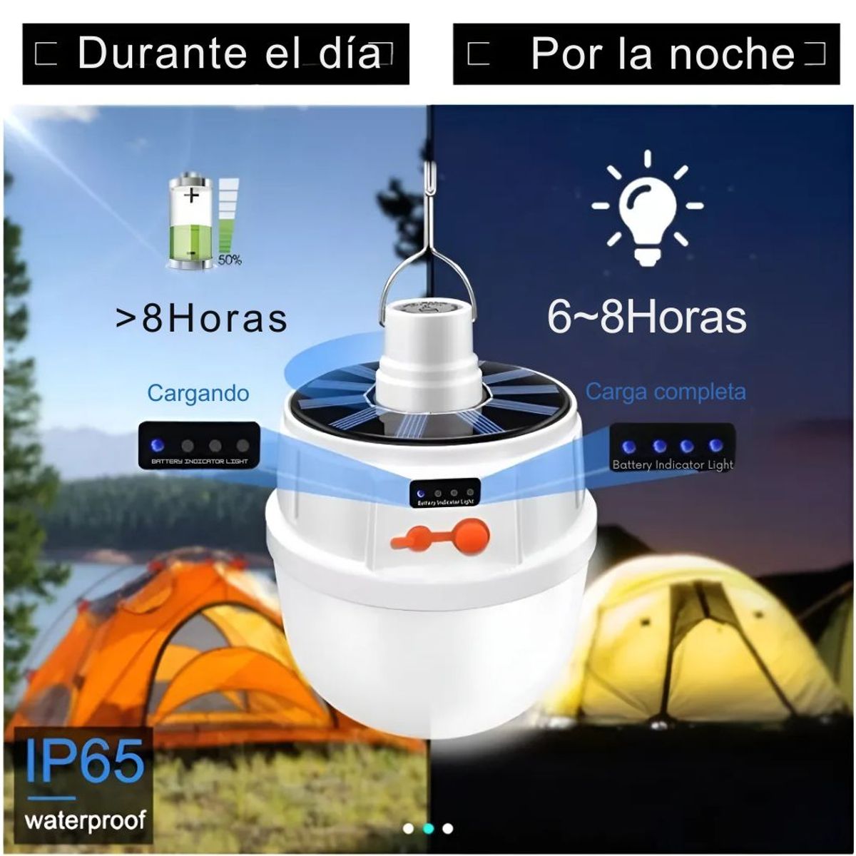 GENERICO - Lámpara Solar de Emergencia 5 Modos de Luz Alto Brillo 12160