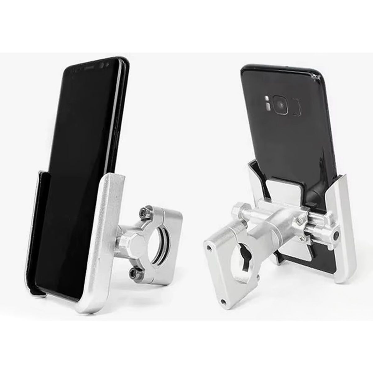 PENTHA - Holder Soporte para Moto Bicicleta Manillar Fuerte de Aluminio Plateado