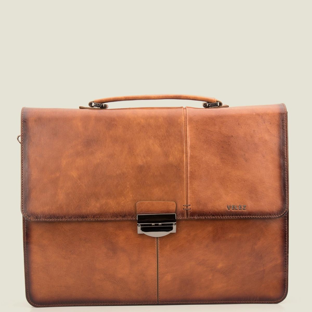 VELEZ - Vélez Maletín Portátil Aperto De Cuero Para Hombre Miel