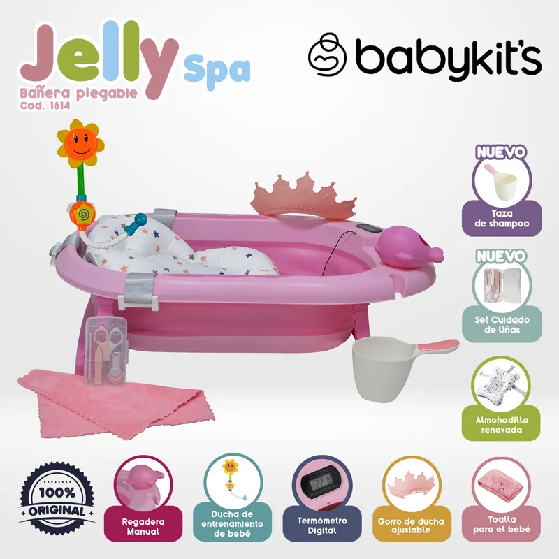 BABY KITS - Bañera Jelly Spa Baby Kits Rosado - Ver. 2025