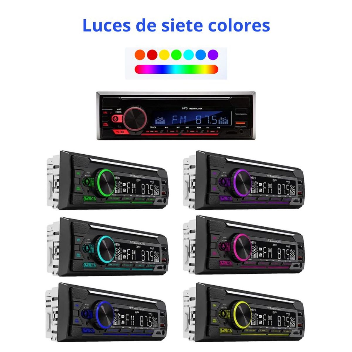 GENERICO - RADIO MP3 PARA AUTO CON BLUETOOTH USB FM - 1 DIN XY-003