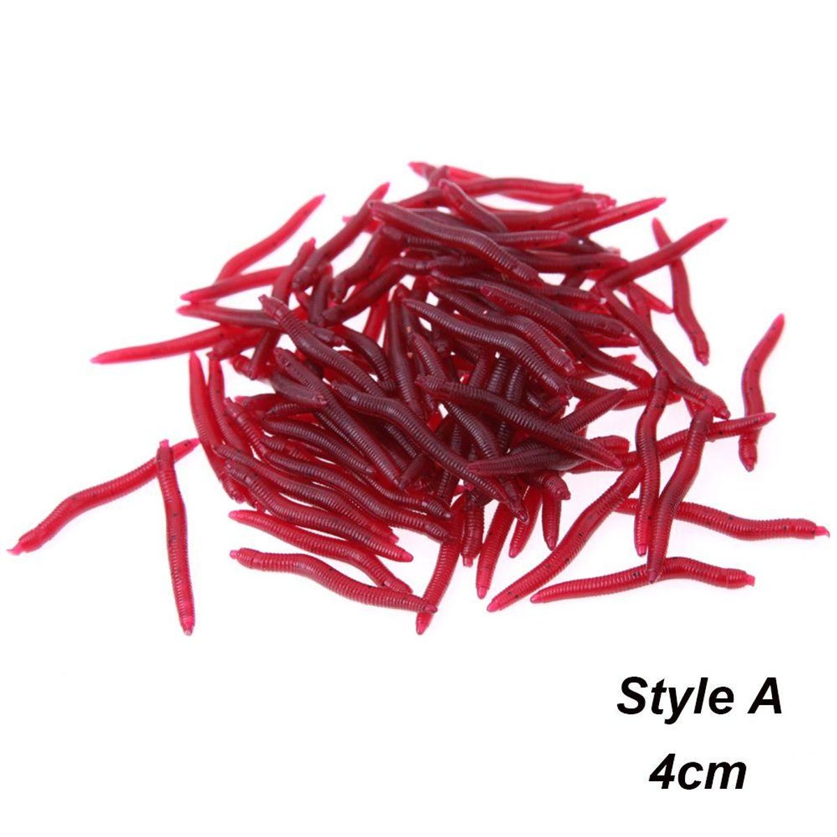 GENERICO - 3 señuelos 14 g, 12 cm, mas 100 gusanos rojos