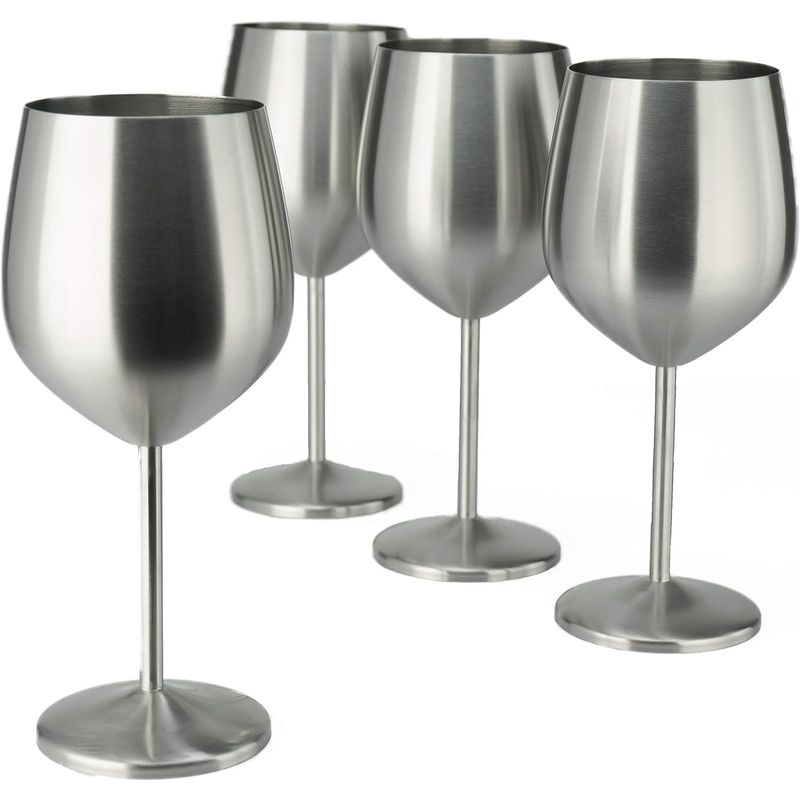 KOTIINI - Set x 4 copas vino acero inoxidable plata 500ml