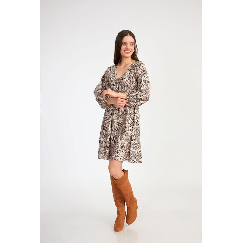 GENERICO - VESTIDO CORTO ESTAMPADO MARINA  ALMAT