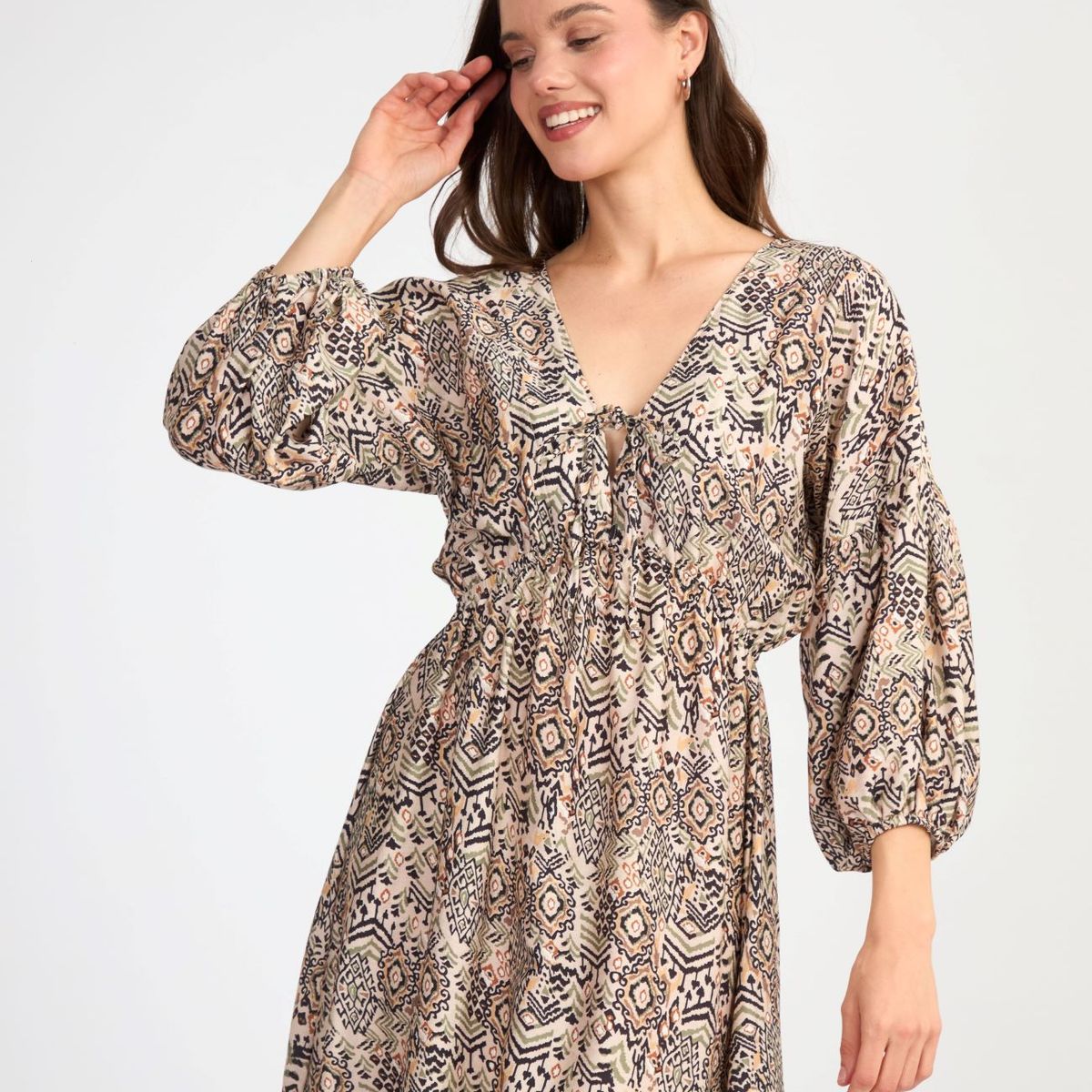 GENERICO - VESTIDO CORTO ESTAMPADO MARINA  ALMAT