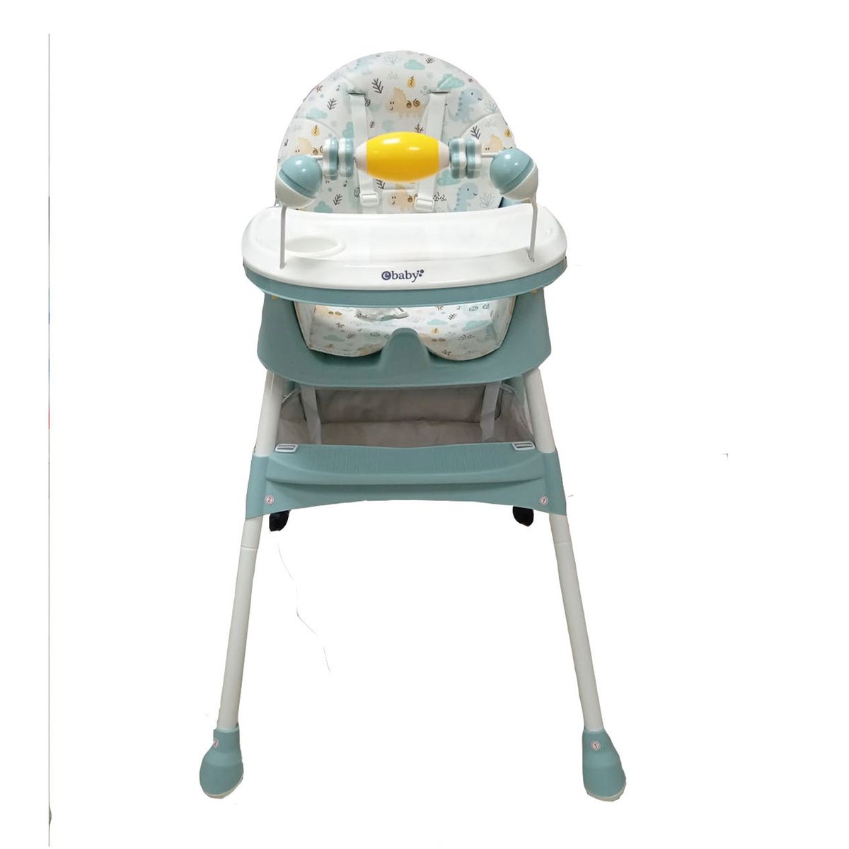 EBABY - Silla de Comer Plegable Con Ruedas Doble bandeja LULU Verde
