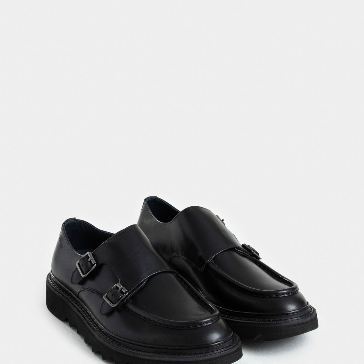 VELEZ - Vélez Mocasines Loira Cuero Hombre Silueta Monkstrap Negro