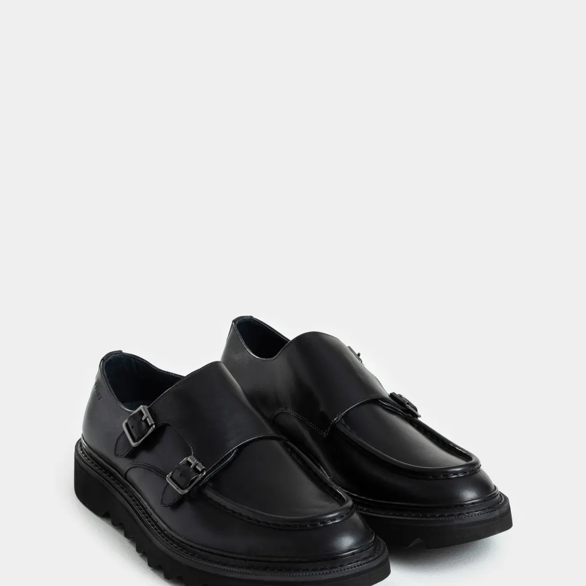 VELEZ - Vélez Mocasines Loira Cuero Hombre Silueta Monkstrap Negro