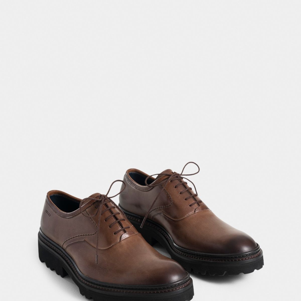 VELEZ - Vélez Zapatos Cordón Vitelo Cuero Hombre Envejecido Miel