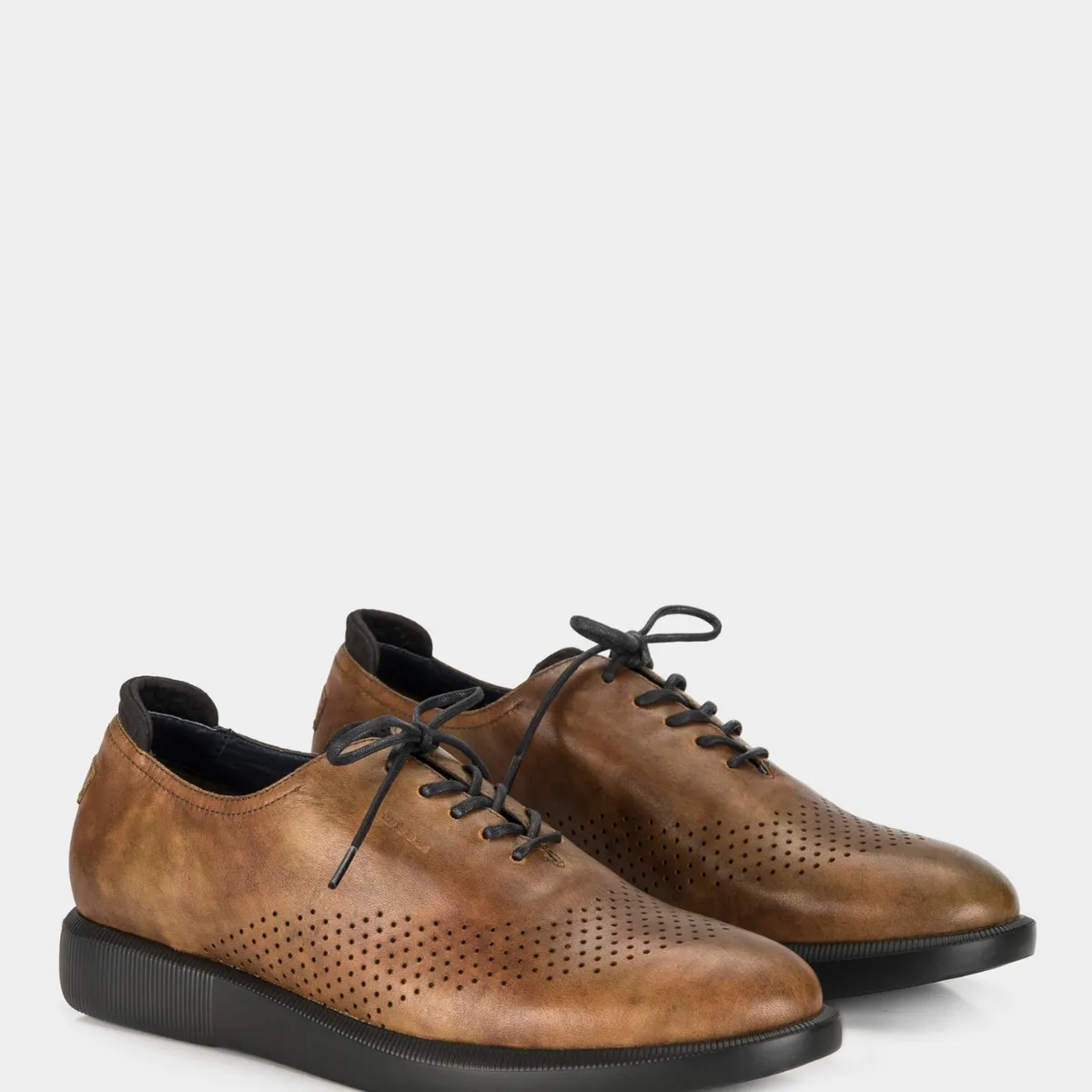VELEZ - Vélez Zapatos Cordón Dalí De Cuero Para Hombre Vintage Café