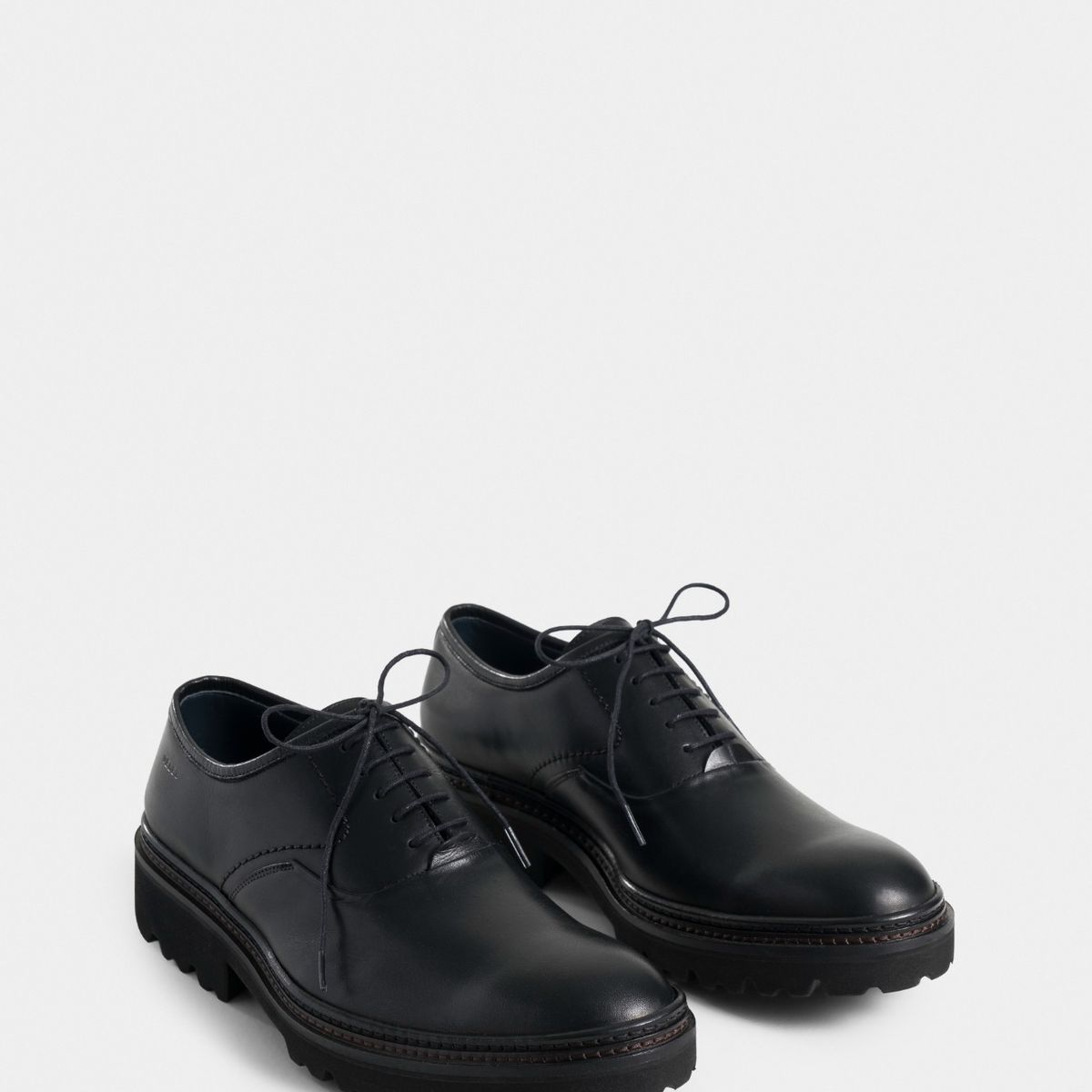 VELEZ - Vélez Zapatos Cordón Vitelo Cuero Hombre Envejecido Negro