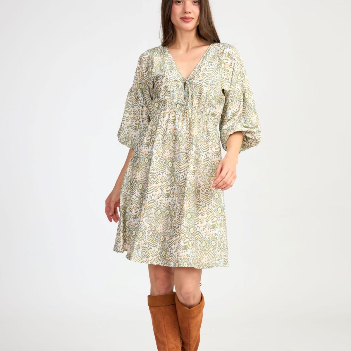 GENERICO - VESTIDO CORTO ESTAMPADO MARINA  ALMAT