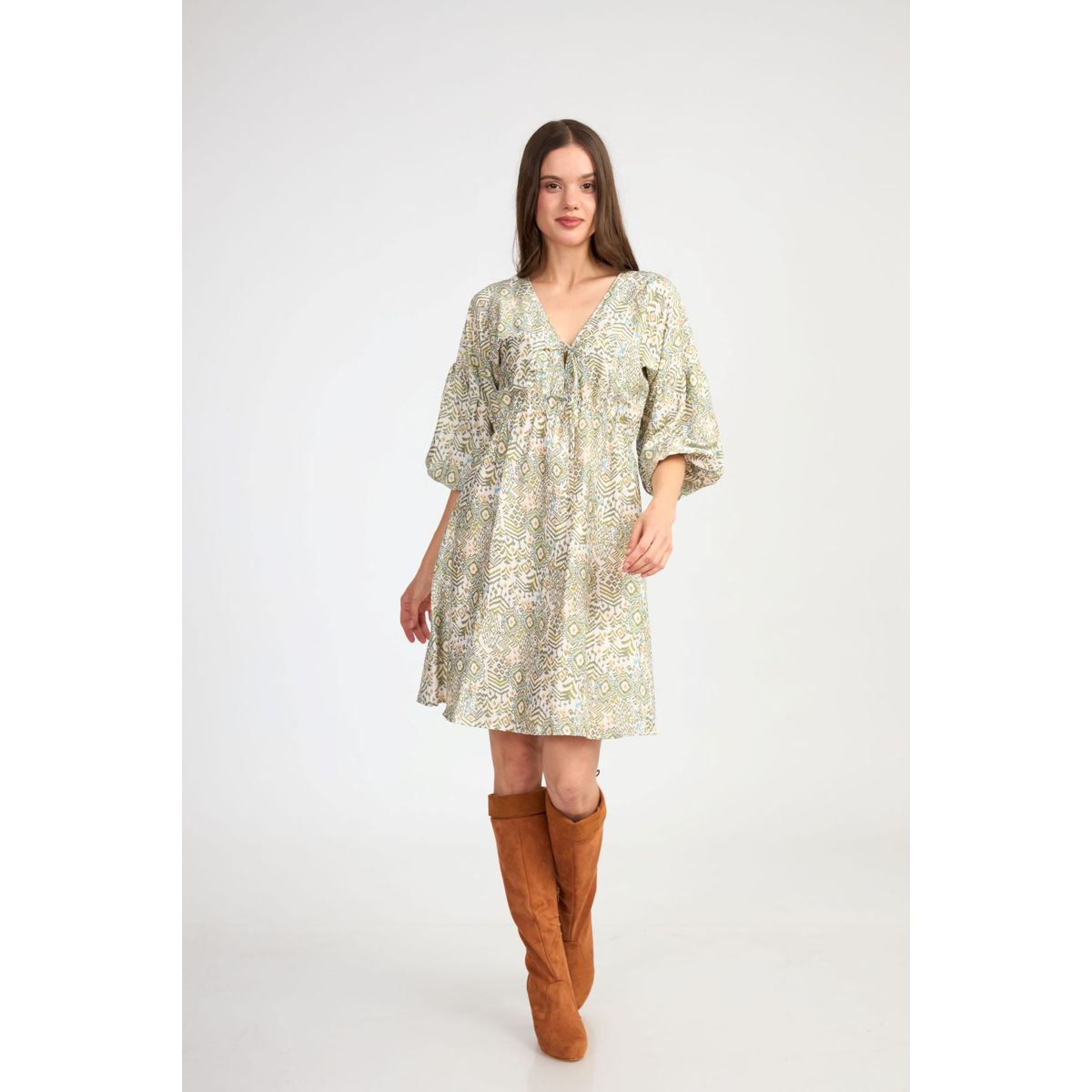 GENERICO - VESTIDO CORTO ESTAMPADO MARINA  ALMAT