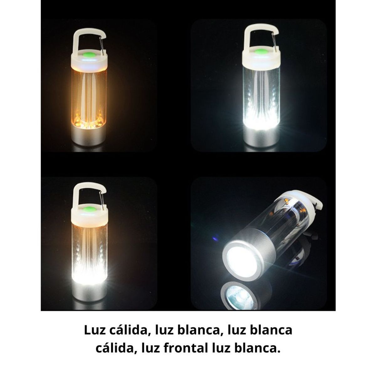 GENERICO - Mini Linterna de Camping Recargable Tipo C con Gancho y Luz LED YD-D01