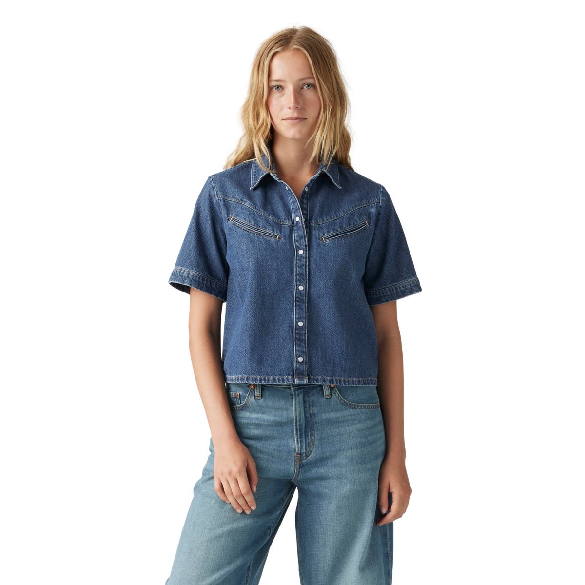 LEVIS - Camisa Mujer Rinoa Camp Shirt Azul Levis