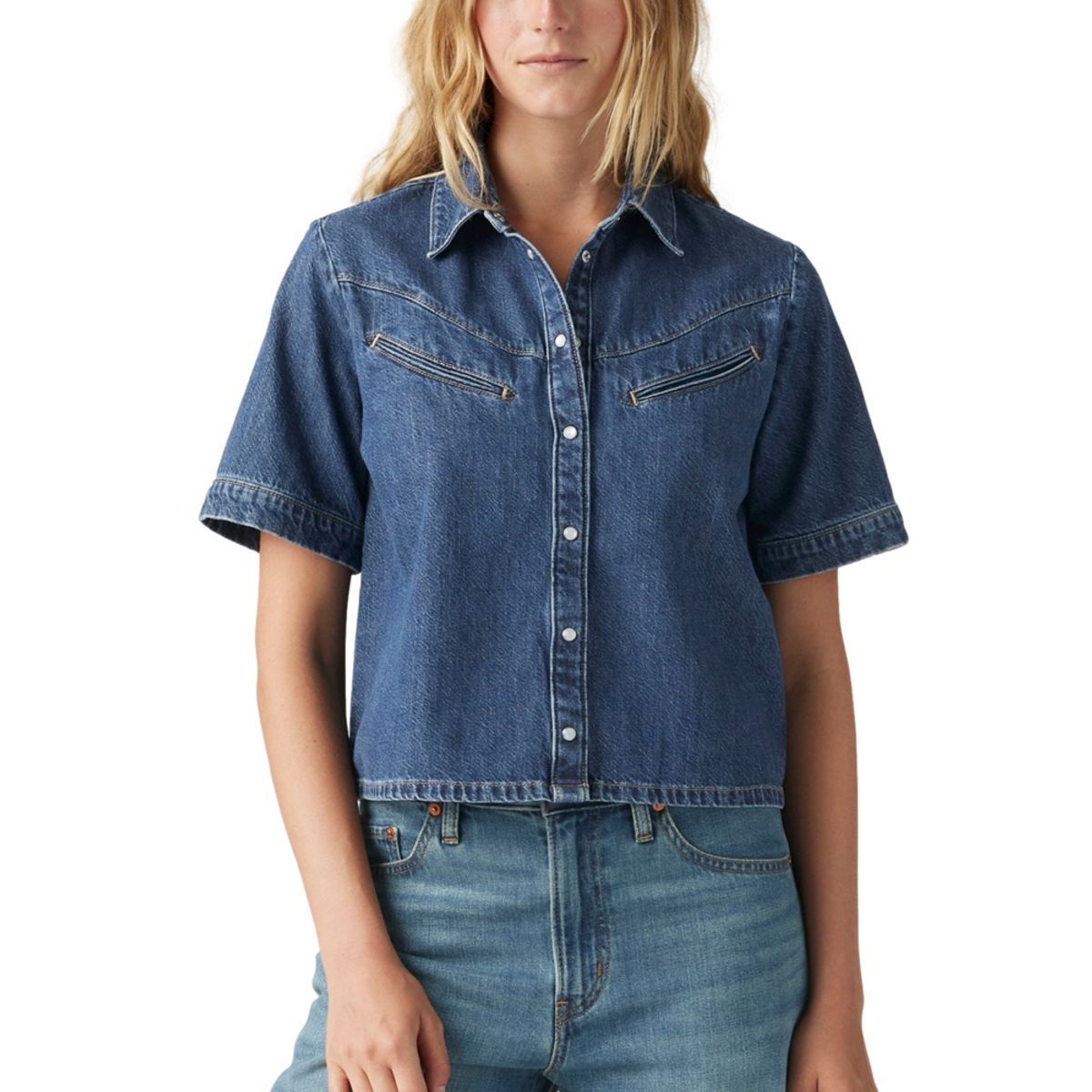 LEVIS - Camisa Mujer Rinoa Camp Shirt Azul Levis