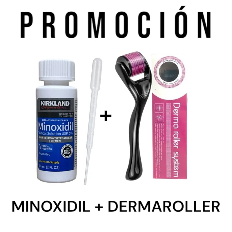 KIRKLAND - 1 Minoxidil Liquido 5% Kirkland + 1 Dermaroller 0.5mm