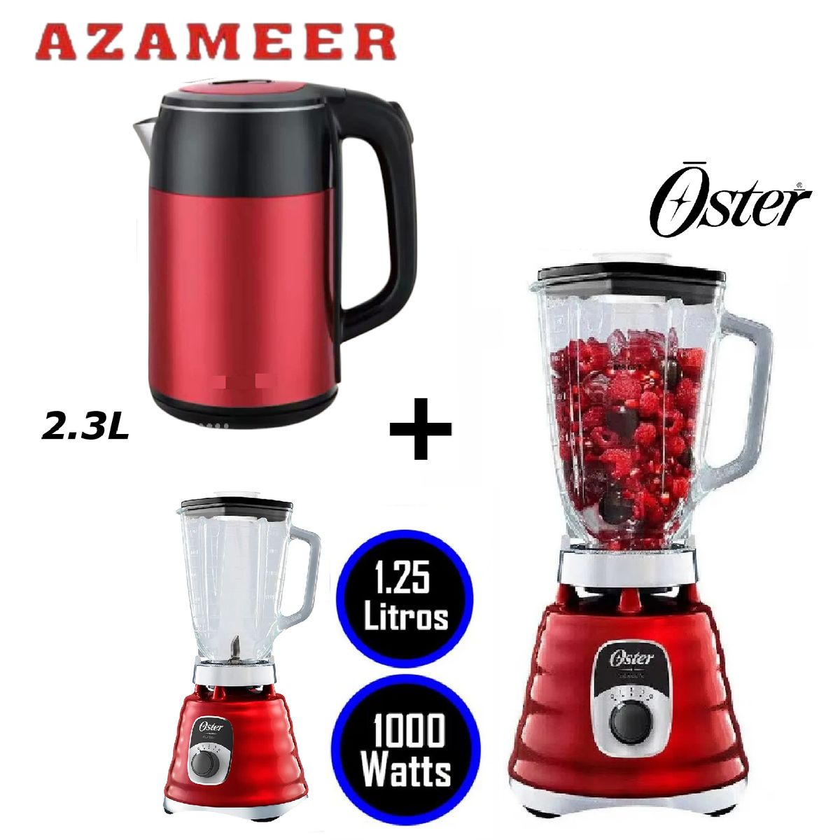 OSTER - Combo Licuadora Oster Clasica 3V BLST4126R - Hervidor 2-3LR