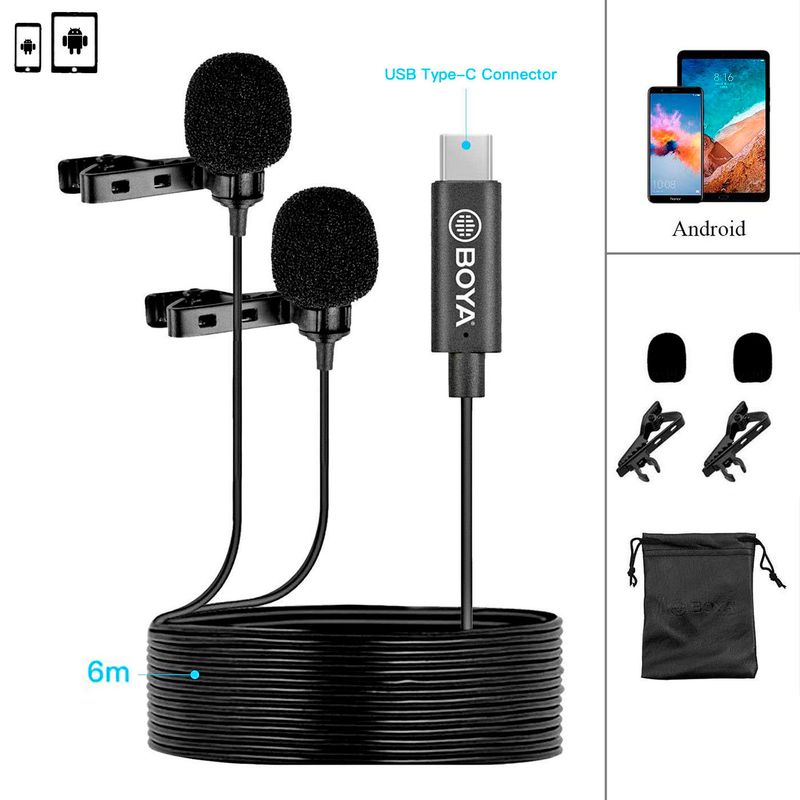 BOYA - BOYA - BY-M3D (Tipo-C) - para 2 Personas - Micrófono para SmartPhone