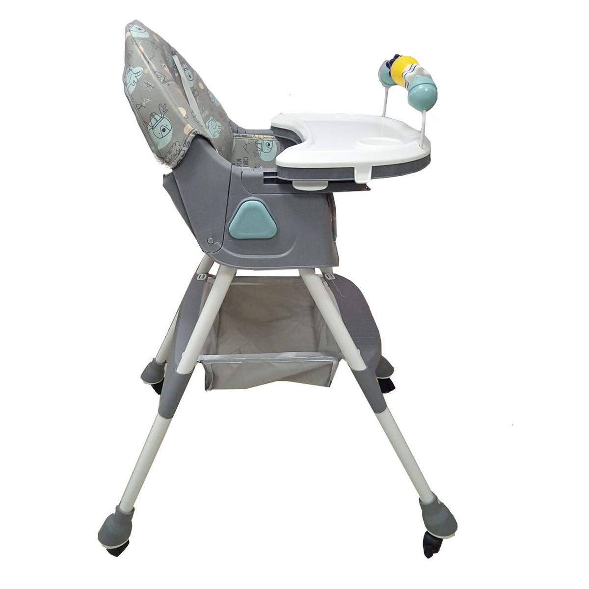 EBABY - Silla de Comer Asiento Reclinable con Ruedas DALI Gris