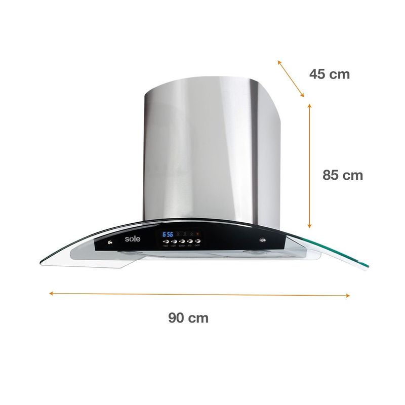 SOLE - Campana Decorativa 90 Cm Acero Inoxidable Sole TURE63CO VENUS