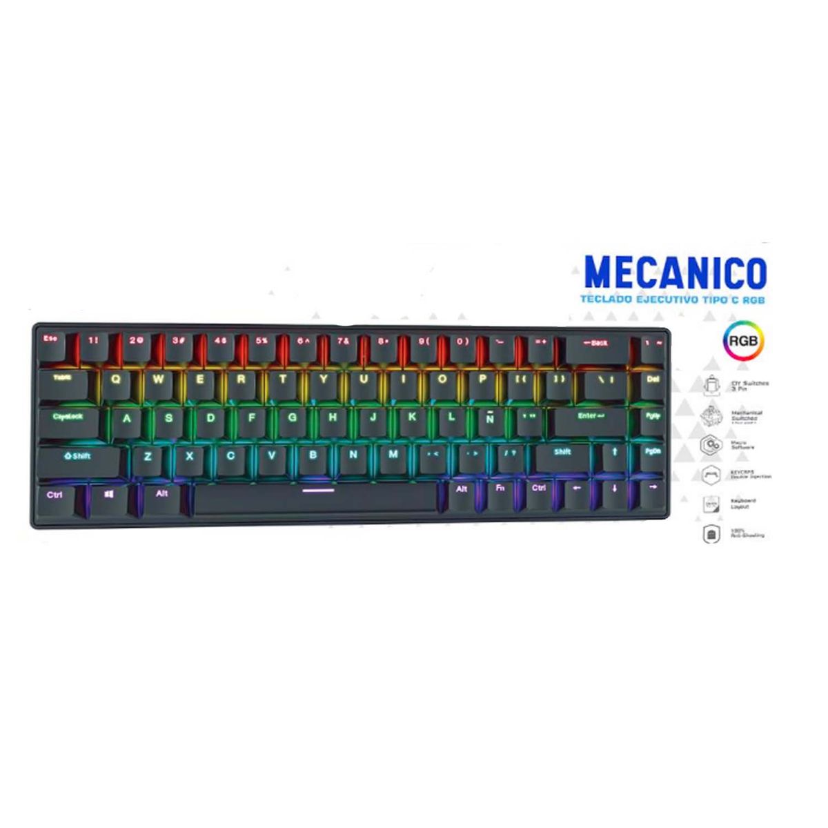 SUPER - TECLADO RGB MECANICO PC03