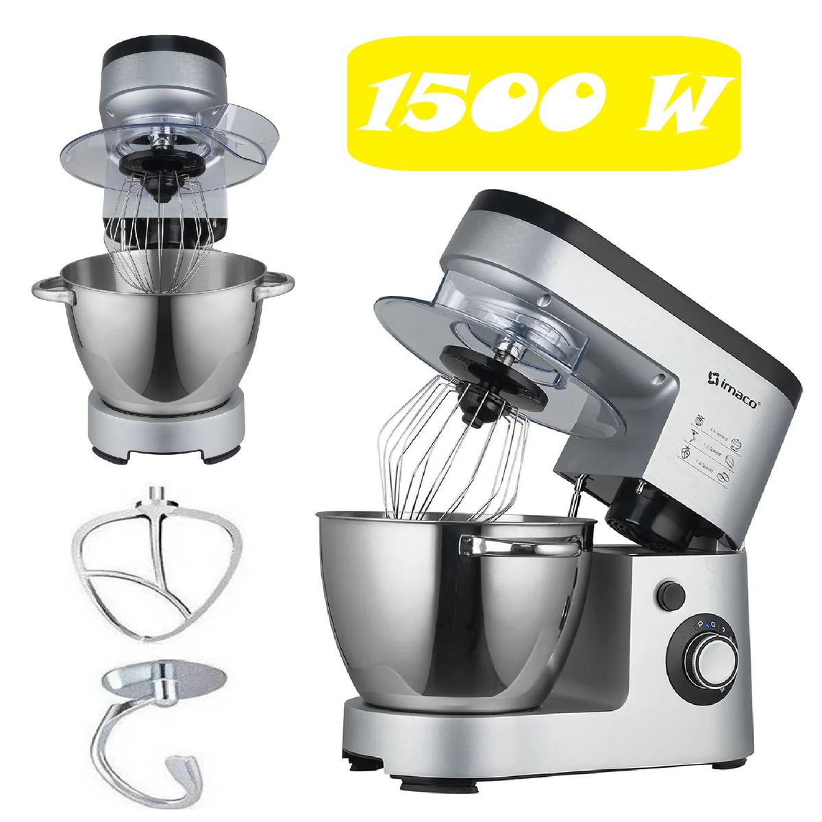 IMACO - Batidora Planetaria de 5-5L 1500 Wats Imaco SM1500 Gris