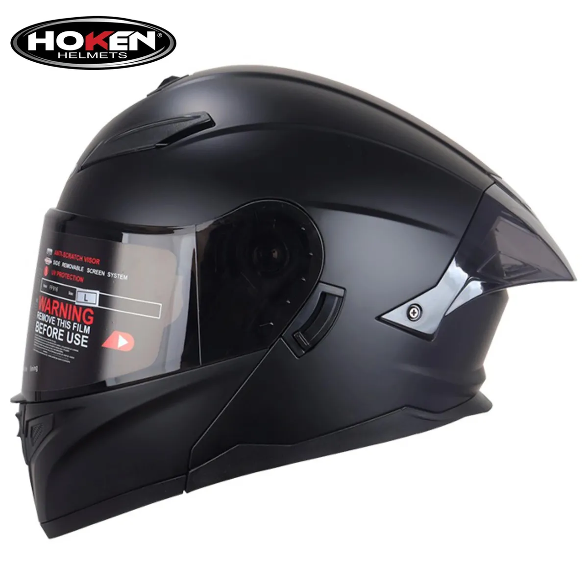 GENERICO - CASCO HOKEN HK3 FF-916 NEGRO MATE  ¨ORIGINAL¨