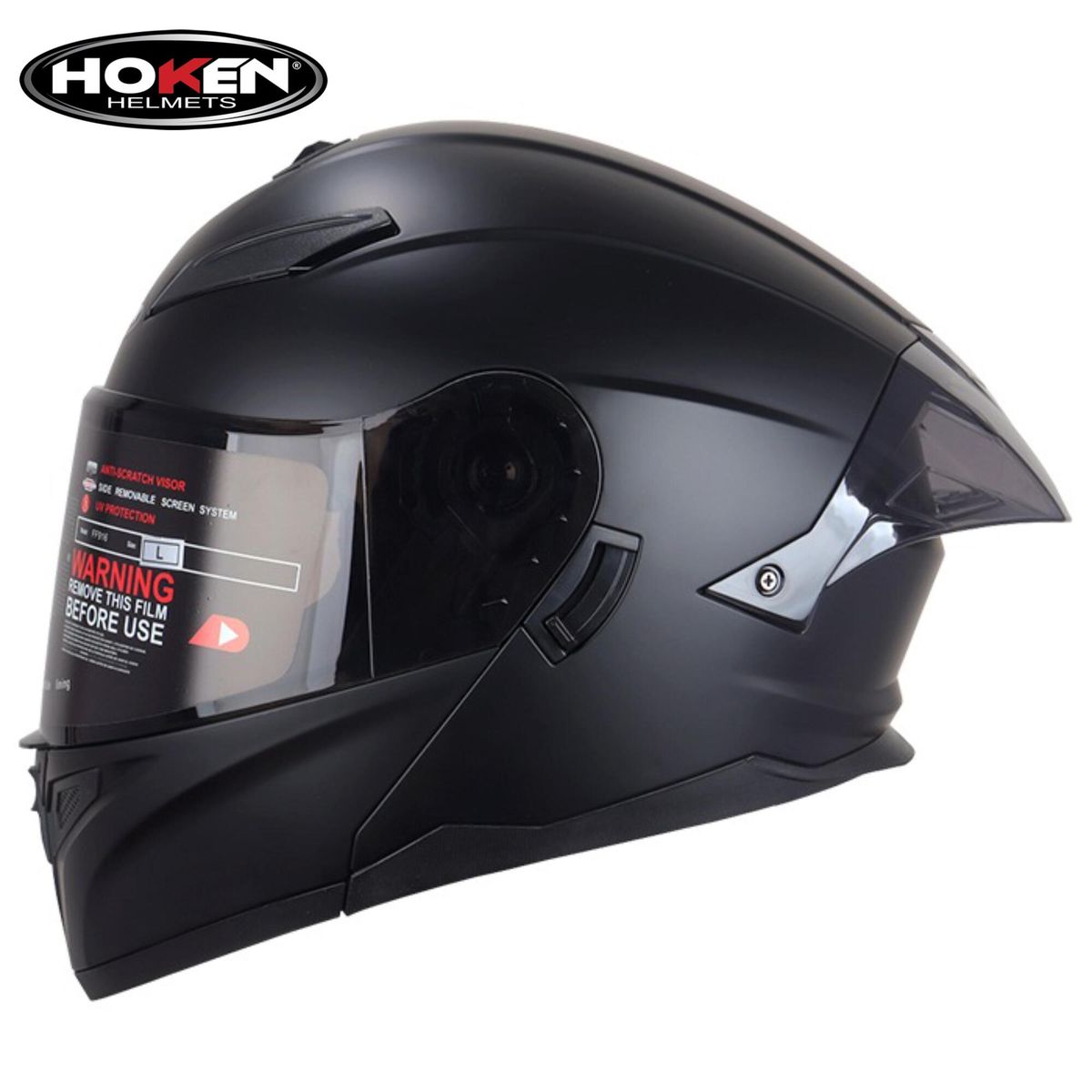 GENERICO - CASCO HOKEN HK3 FF-916 NEGRO MATE  ¨ORIGINAL¨