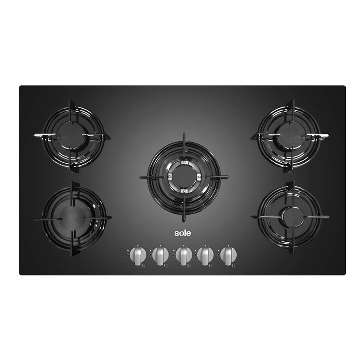 SOLE - Cocina Empotrable a Gas 5 Hornillas Negro Sole SOLCO033