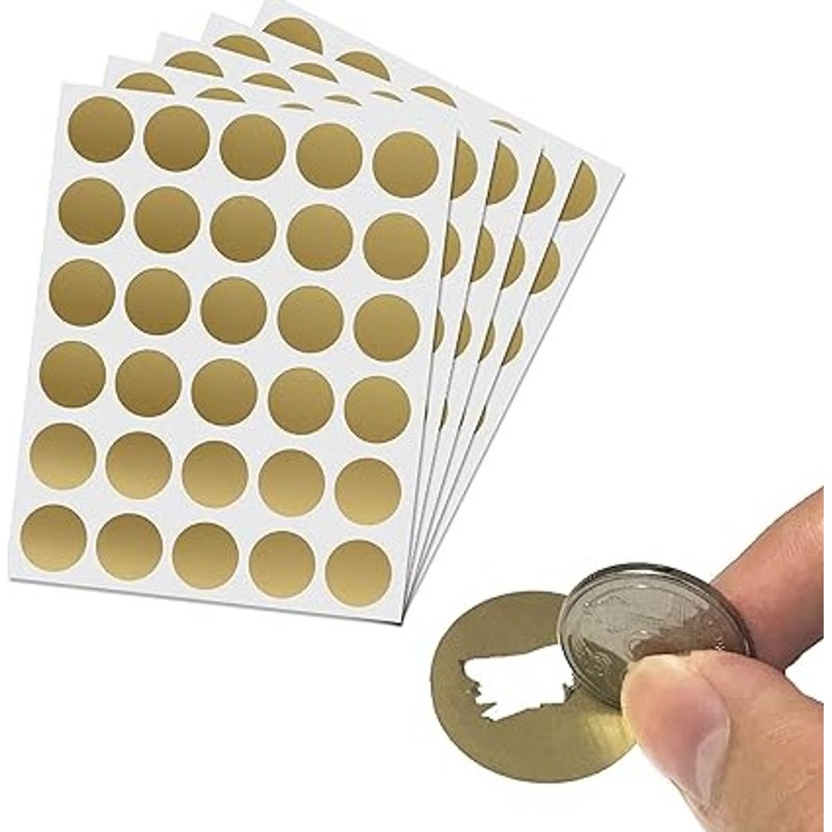 GENERICO - Stickers para Raspar color Dorado