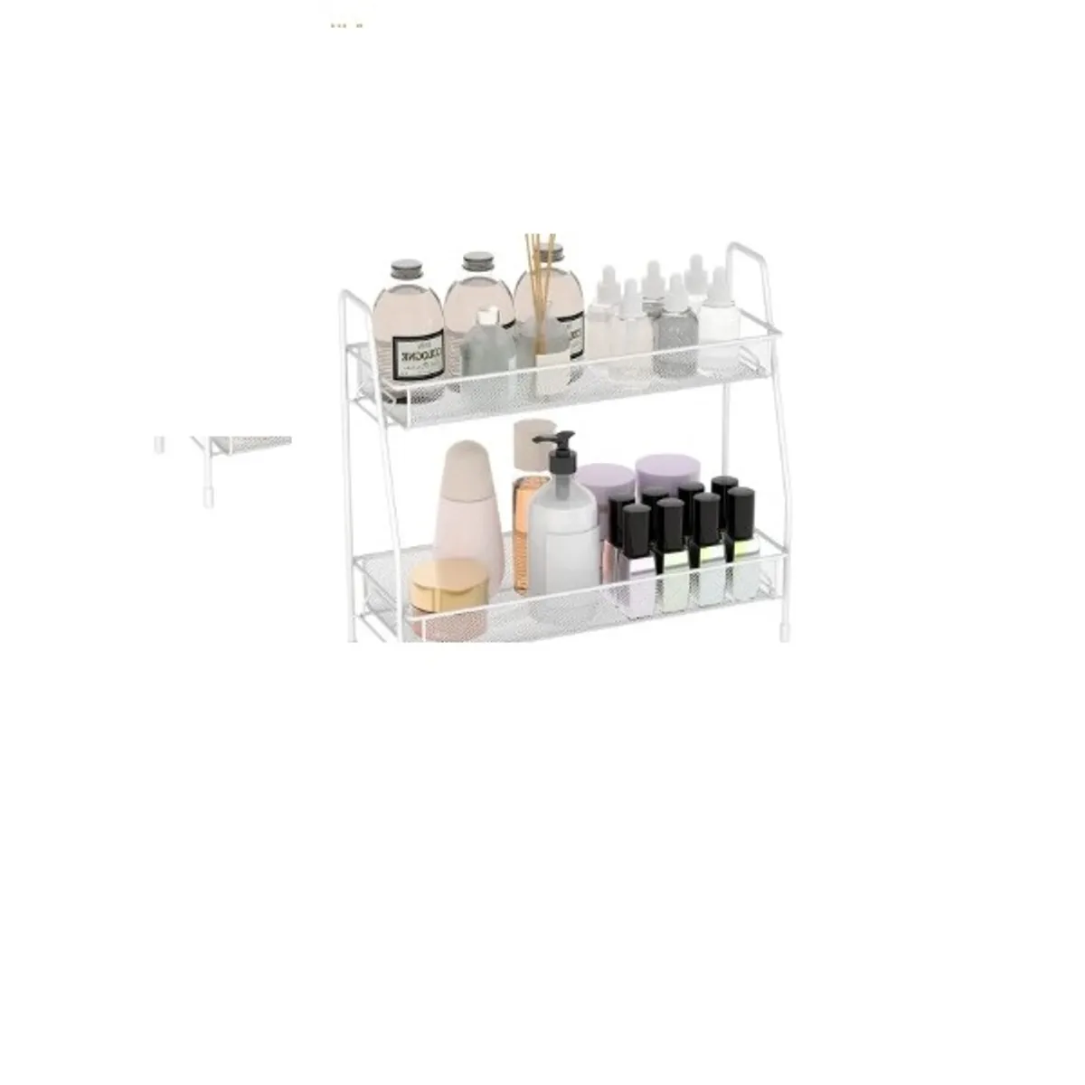 GENERICO - Organizador multiusos  doble estante para baño y cocina, color blanco
