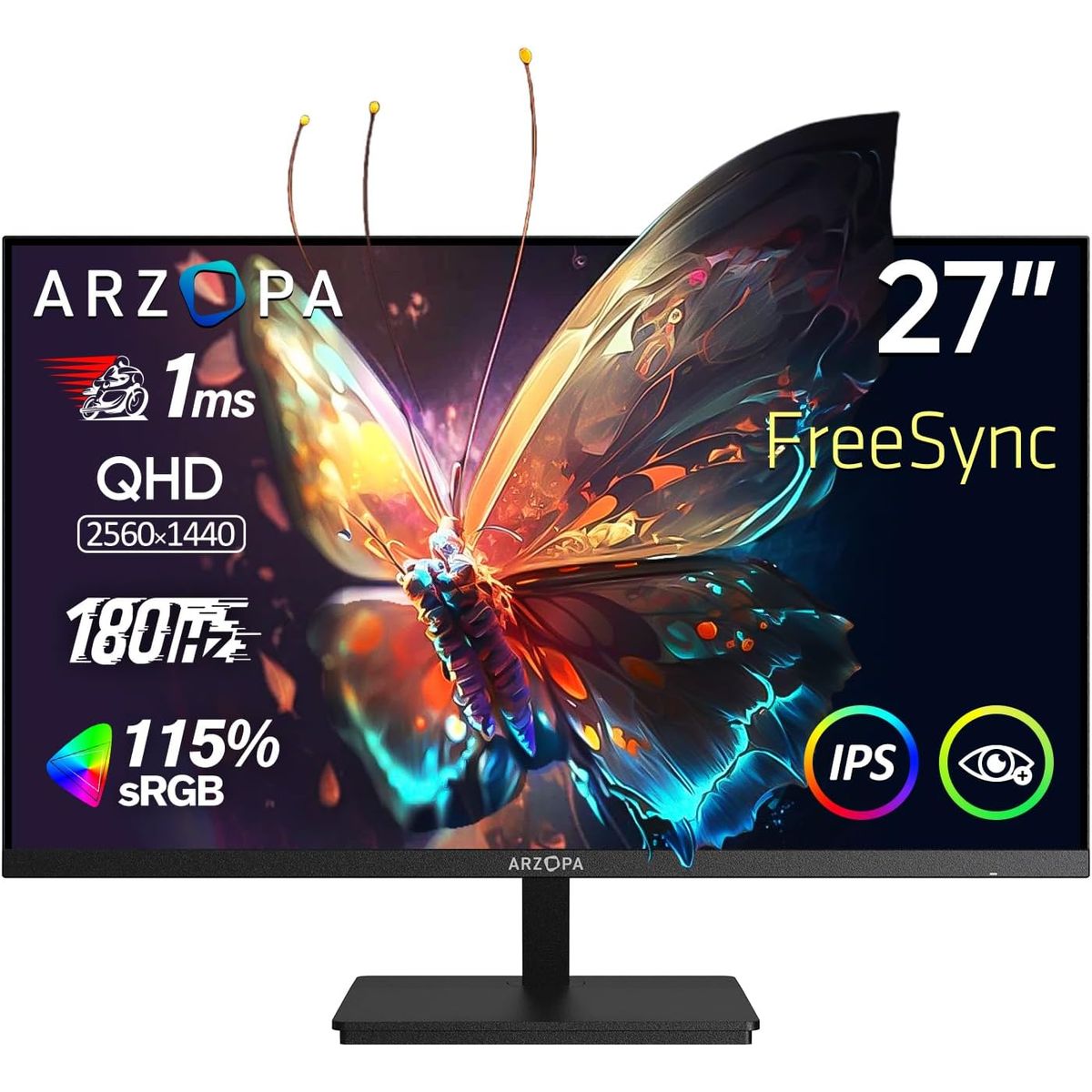 GENERICO - Monitor Gamer Arzopa 27 pulgadas 180HZ -2K QHD 2560x1440  IPS