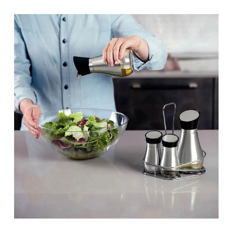 TRAMONTINA - Set de dispensadores  TRAMONTINA de Aceite Vinagre Sal y Pimienta