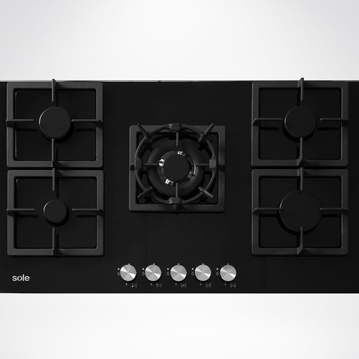 SOLE - Cocina Encimera 86cm Vidrio Templado 86cm Negra Sole SOLCO041