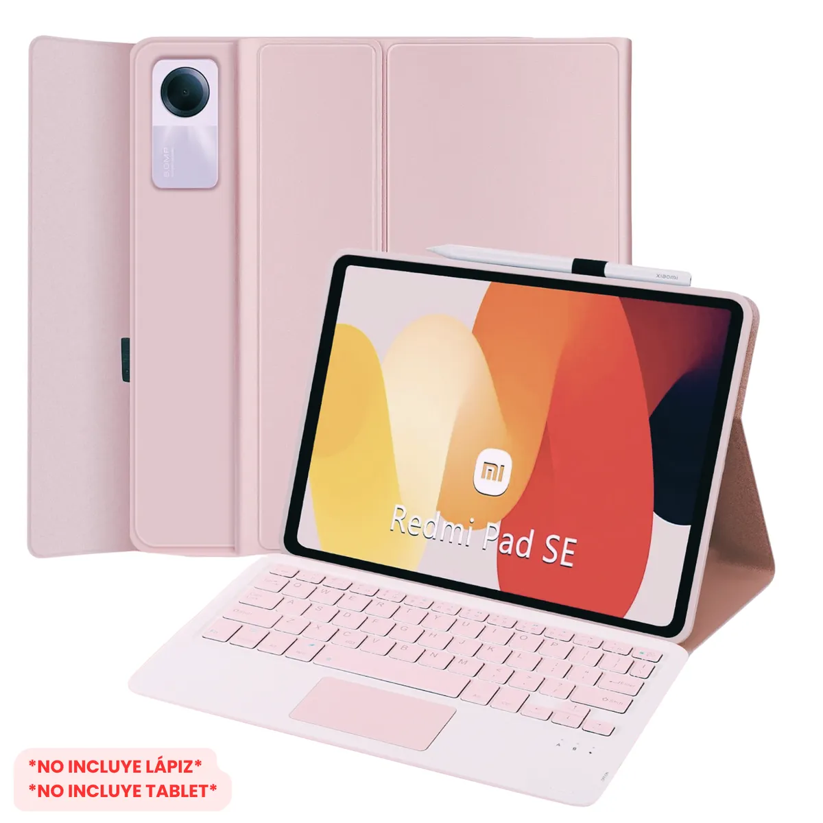 GENERICO - Funda Con Teclado Bluetooth Touchpad para Redmi PAD SE 11"  - ROSADO