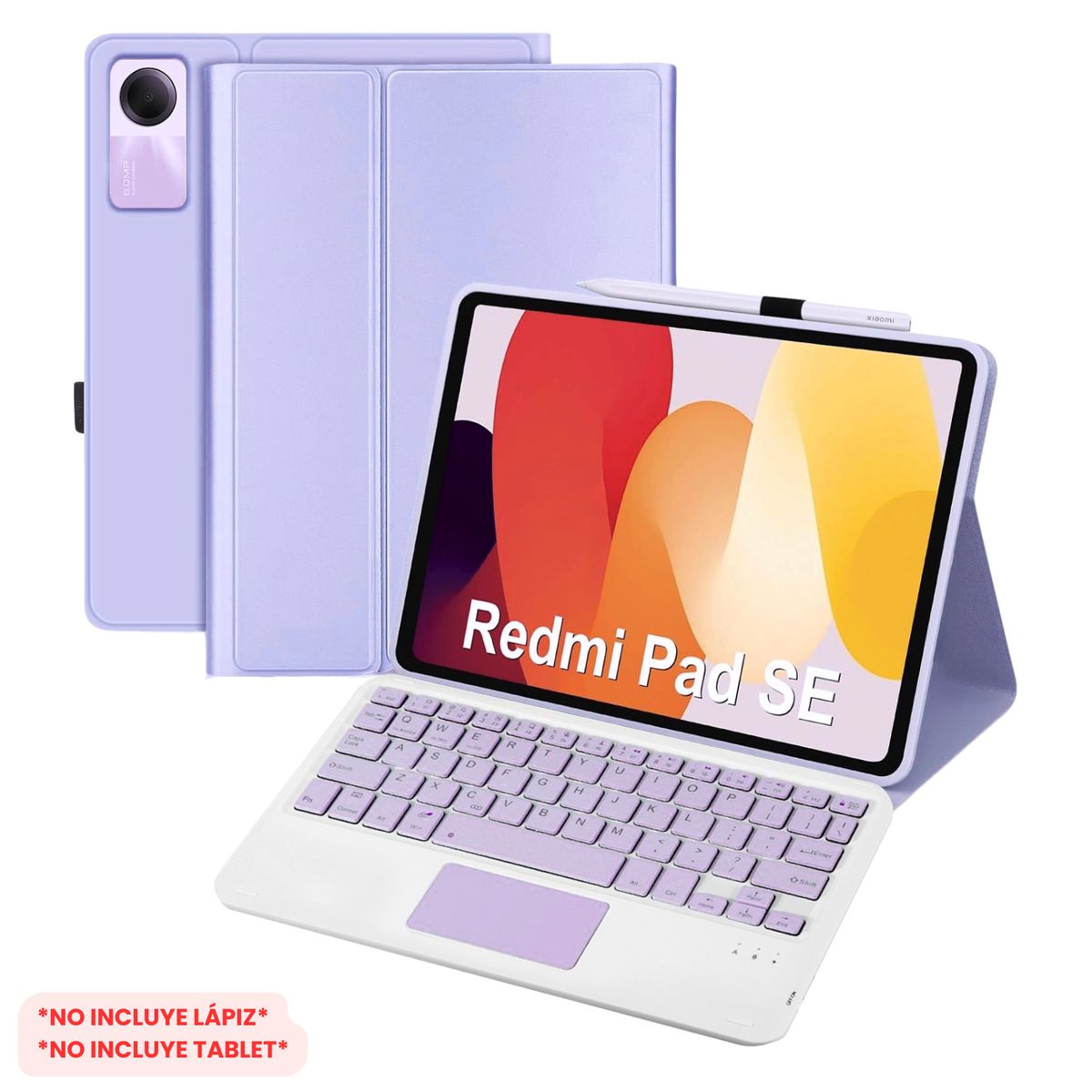 GENERICO - Funda Con Teclado Bluetooth Touchpad para Redmi PAD SE 11"  - LILA