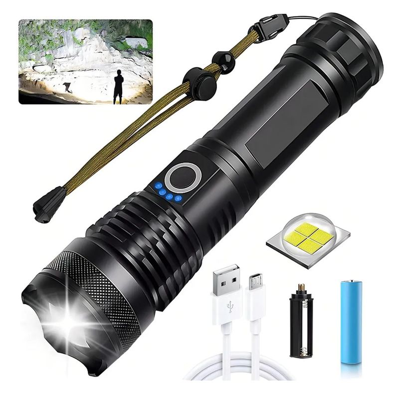 SEISA - Linterna Táctica LED P50 Zoom Telescópico