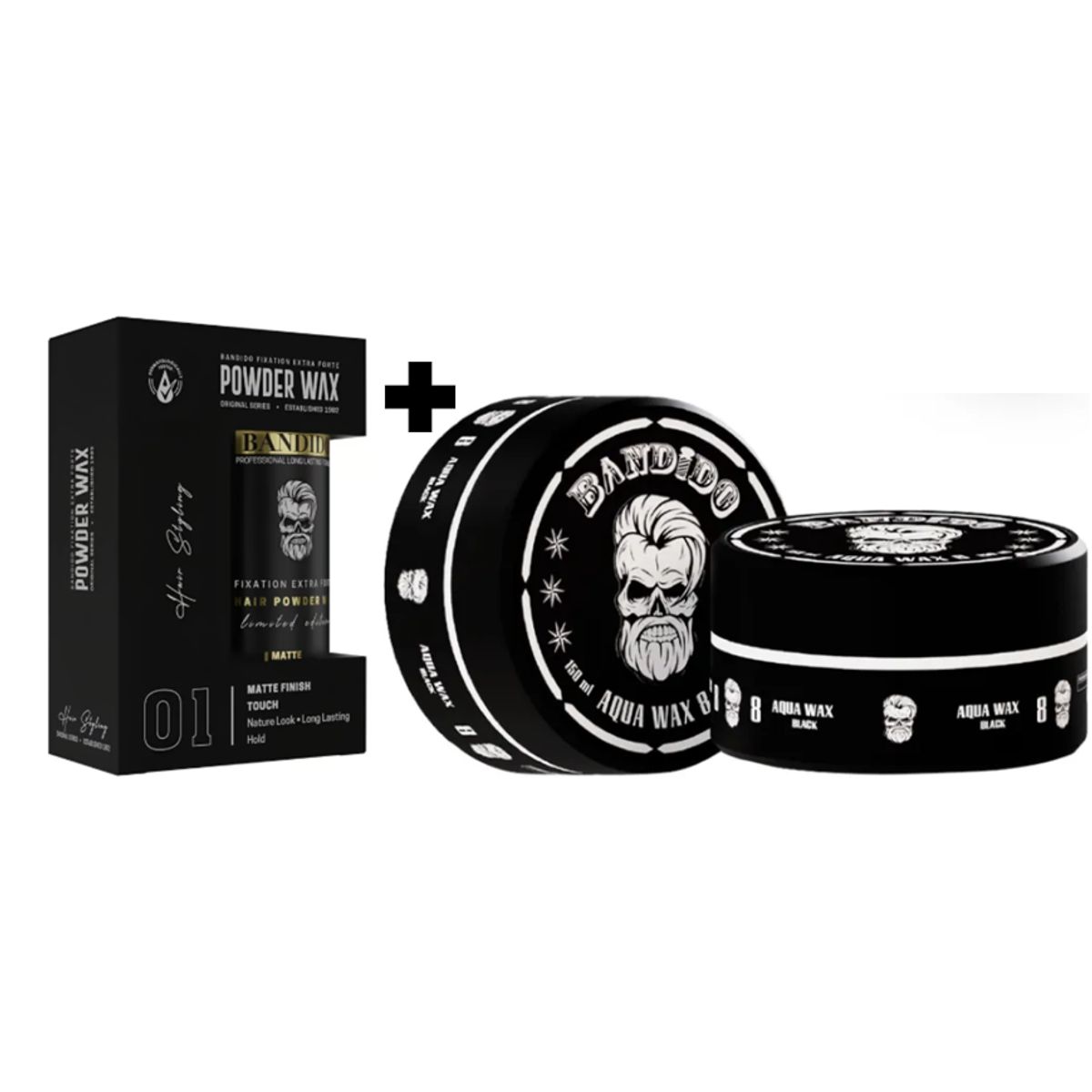 GENERICO - Pack  Bandido Cera para el Cabello NO8 Negro y Polvo Texturizador 32g