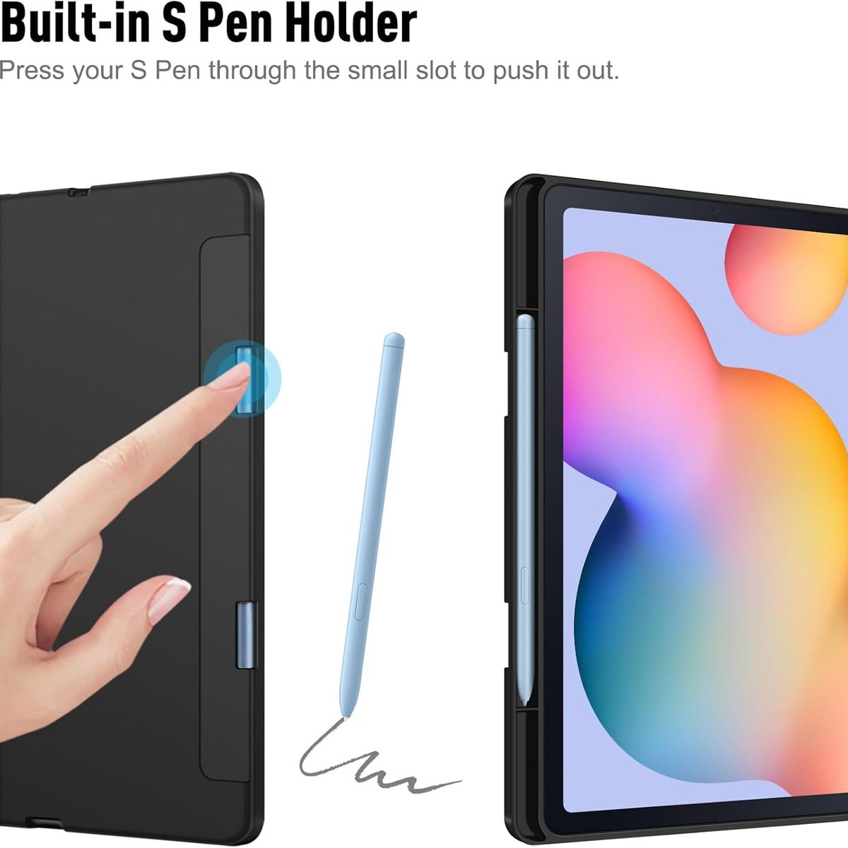 GENERICO - Funda Con Teclado Bluetooth Touchpad para Samsung S6 LITE 10.4 "-NEGRO