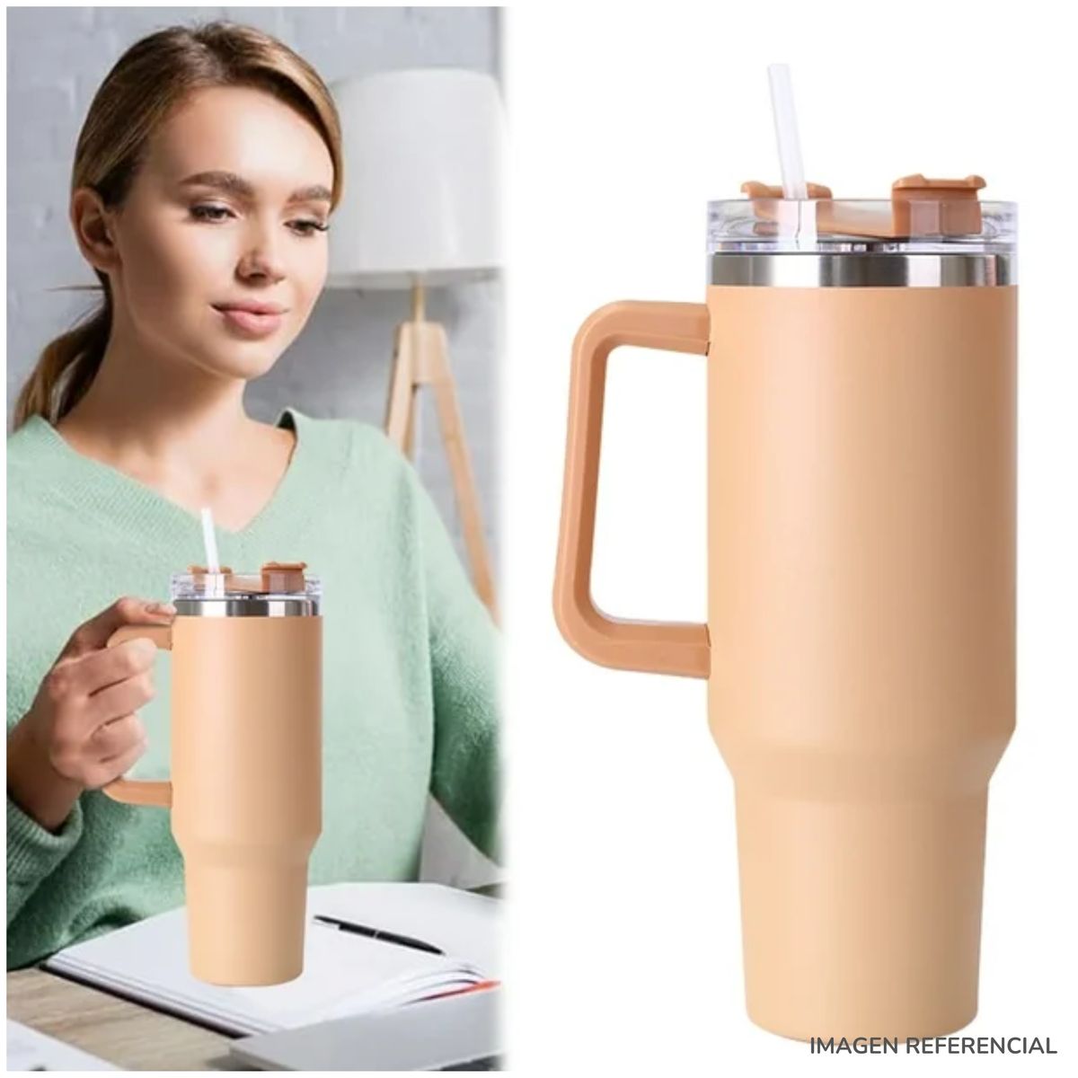 INSPIRA MARKET - Vaso termo grande con asa 1200ml