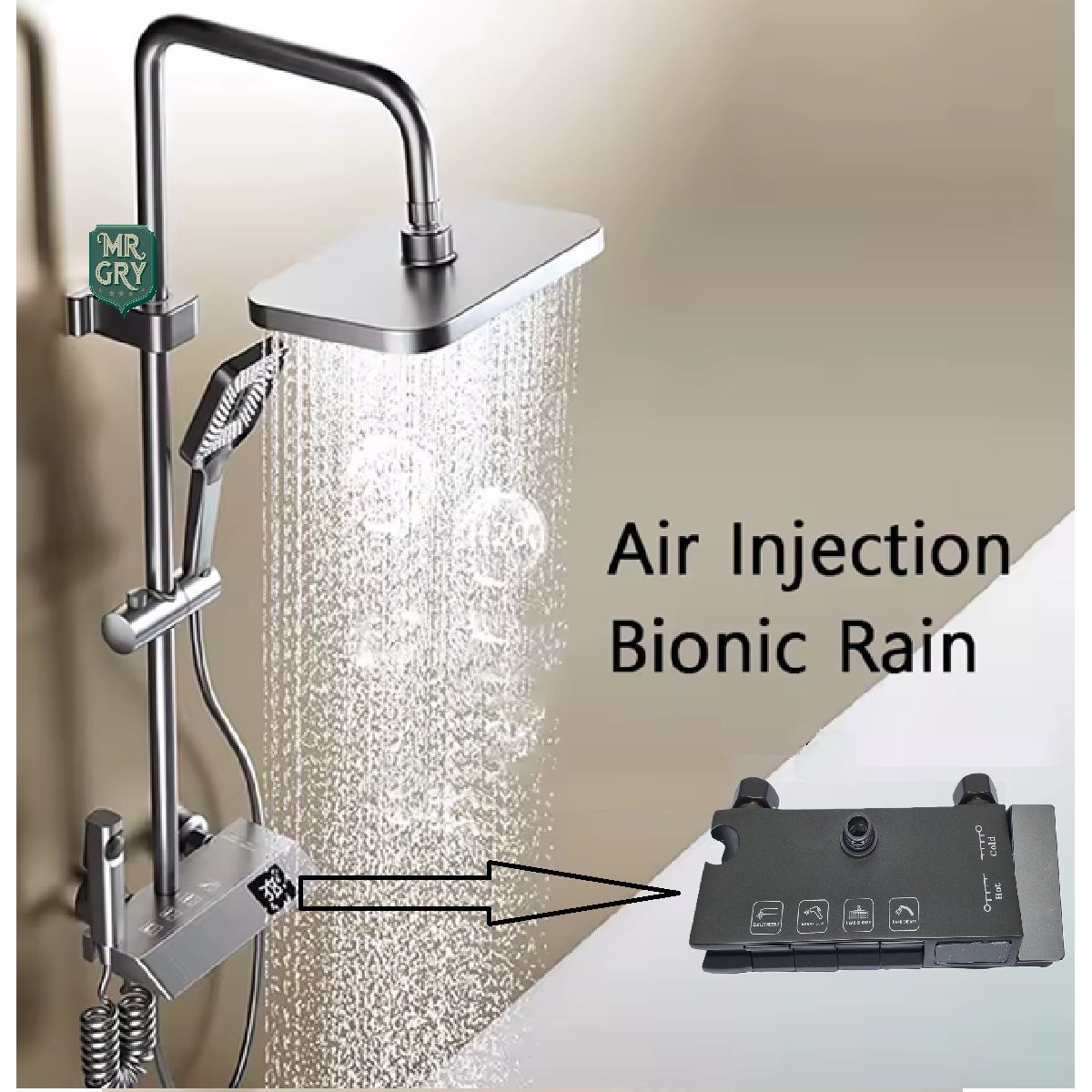 GENERICO - Columna de Ducha Mezcladora Con Panel Tipo Teclado Digital  Negro