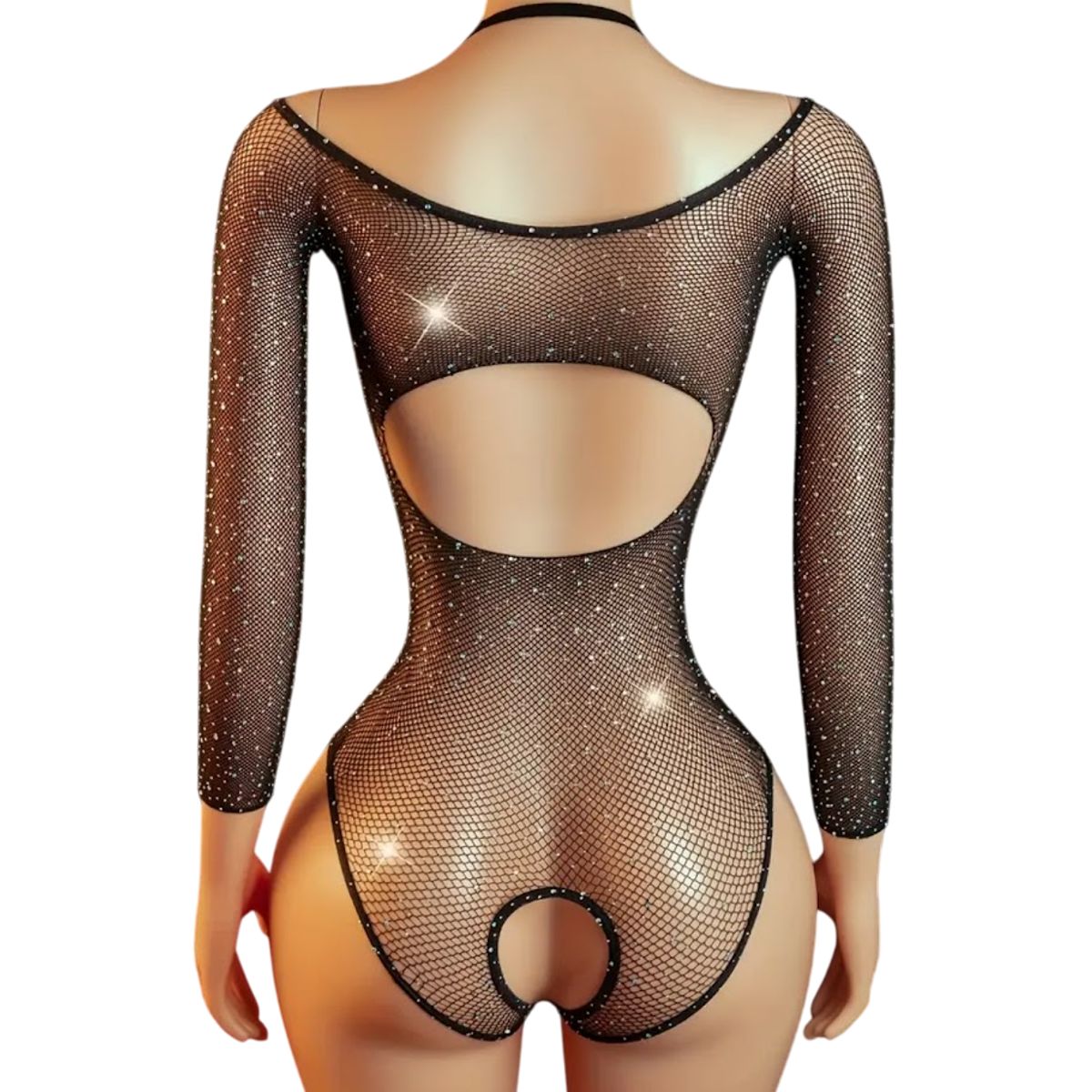 GENERICO - LENCERIA  MALLA  BODY BRILLOS  CATSUIT