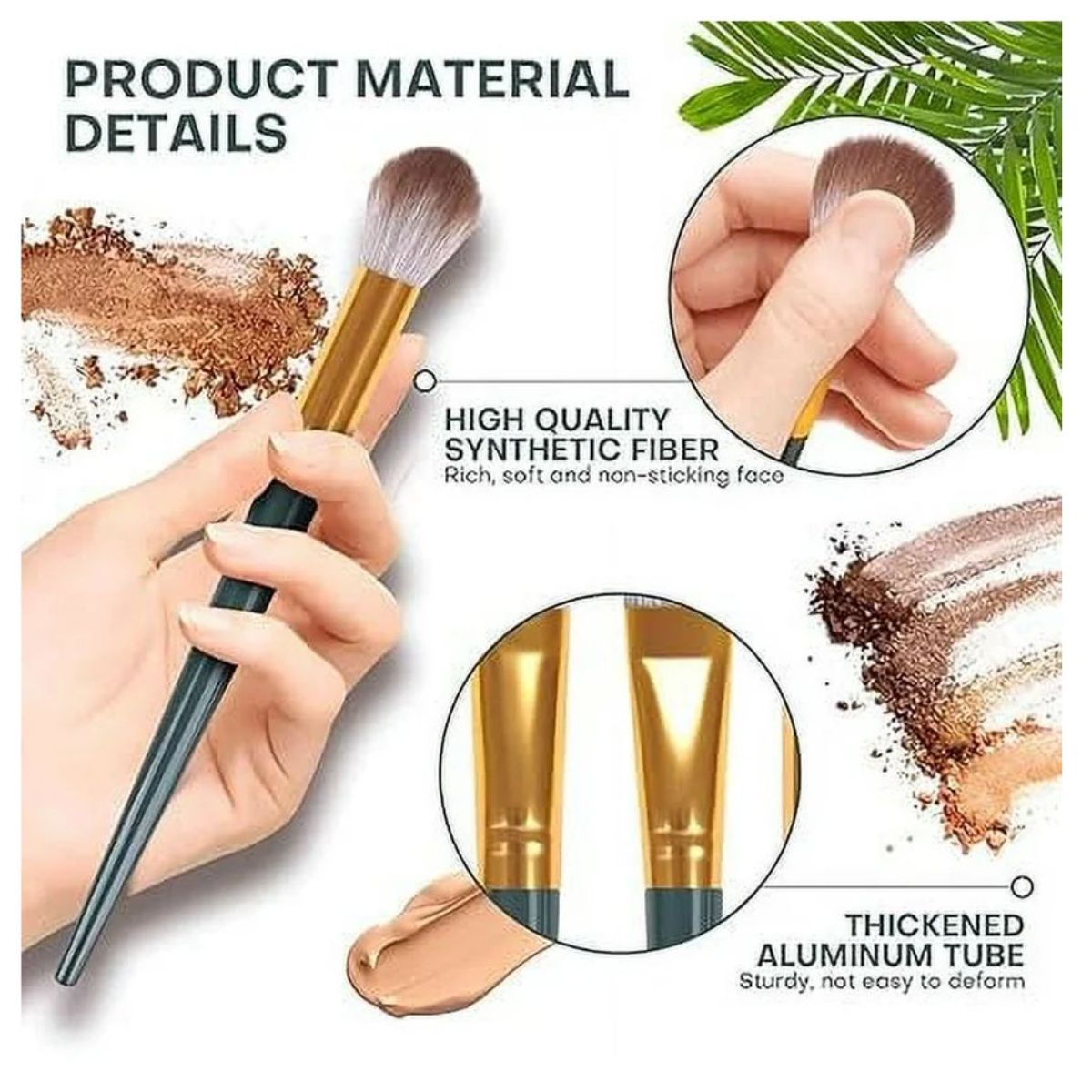 GENERICO - Juego 12 Brochas de Maquillaje para base, polvos y correctores