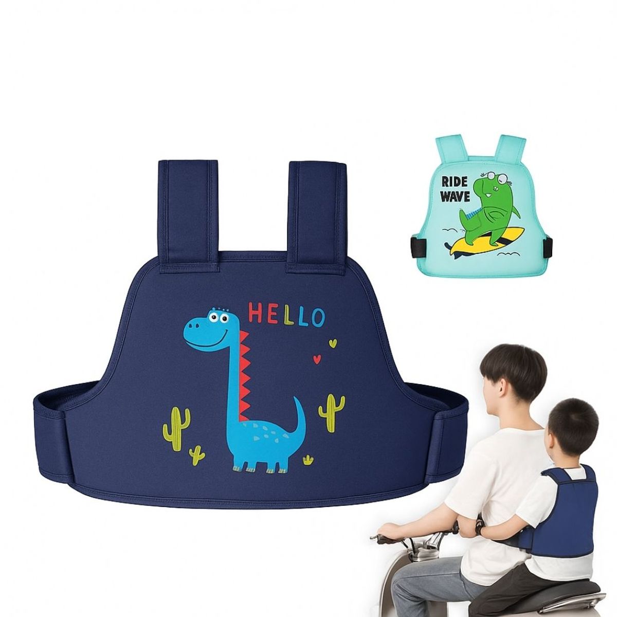 GENERICO - Cinturón de Seguridad para Niños en Moto y Bicicleta