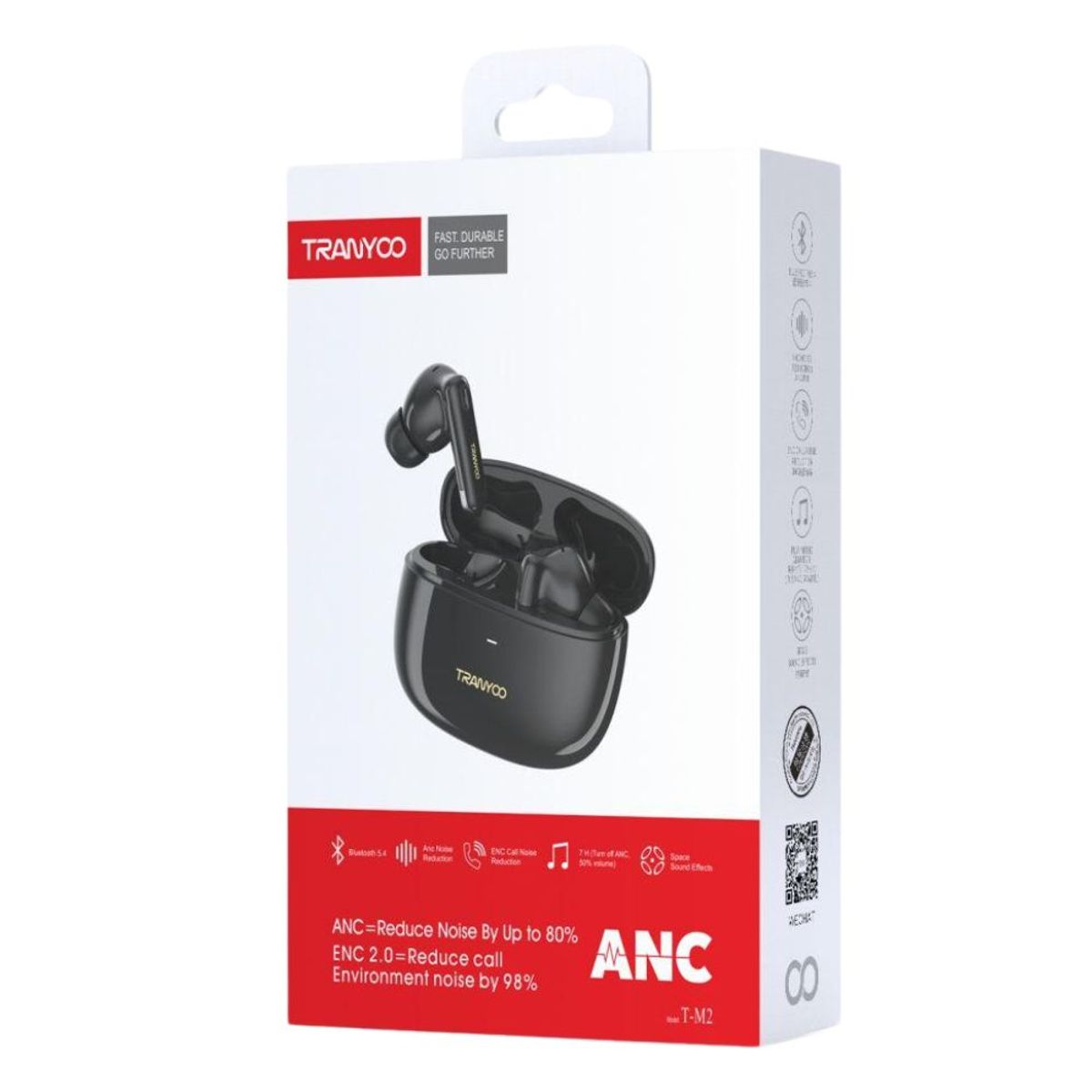 TRANYOO - Audífonos Bluetooth con ANC y ENC Cancelación de Ruido TRANYOO T-M12 N