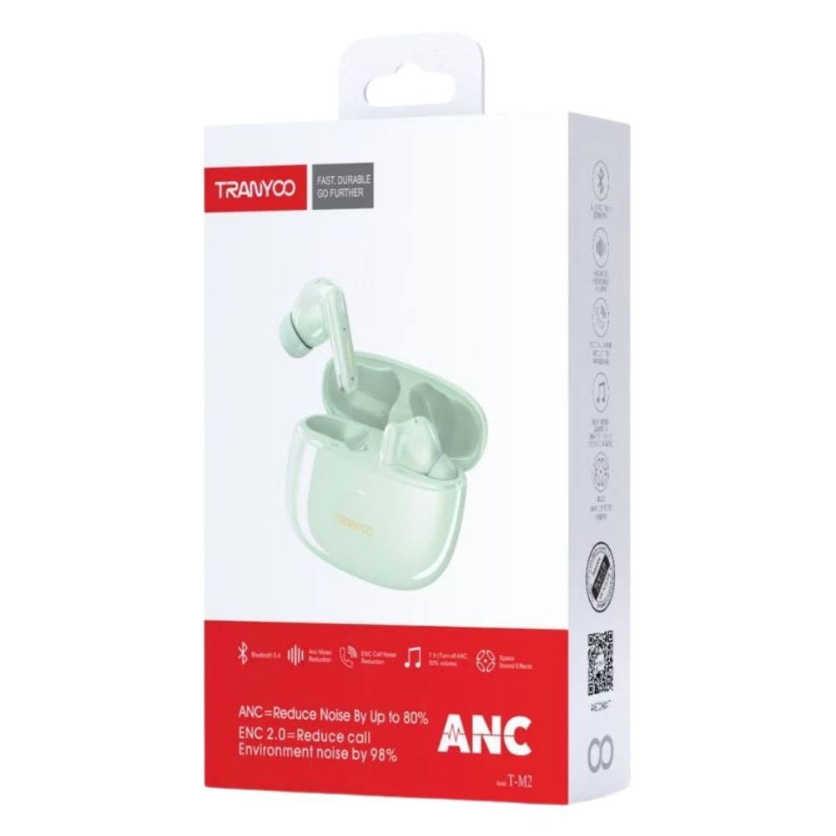 TRANYOO - Audífonos Bluetooth con ANC y ENC Cancelación de Ruido TRANYOO T-M12 V