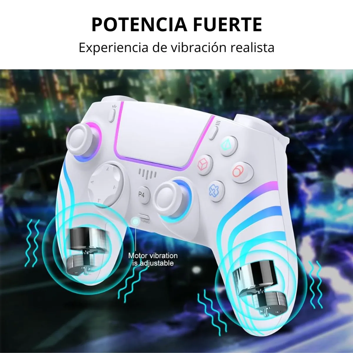 GENERICO - Mando Inalámbrico para PS5 PS4 PC Luz RGB Sensor y Vibración 5003G N