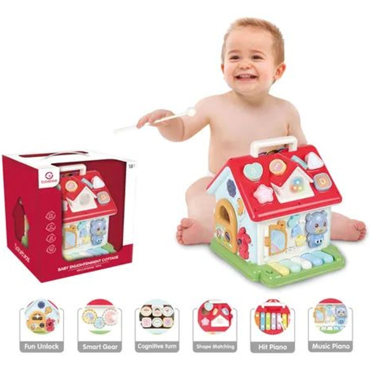 GENERICO - Casita Multifuncional con Piano  Juguete Didáctico para Bebés